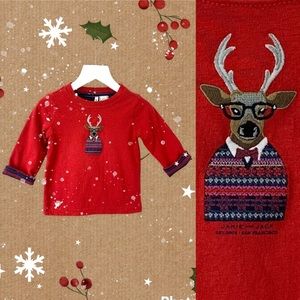 NEW Janie and Jack Reversible Holiday Long Sleeve Tee Size 6 to 12 months